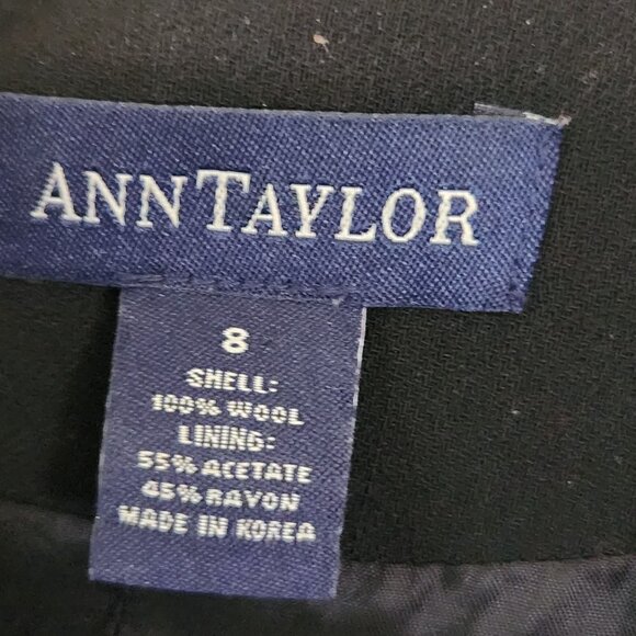 Ann Taylor Vintage Black Wool Garbardine 3 Button Classic Overcoat Size 8 - Picture 3 of 3